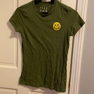 No you smile olive green top